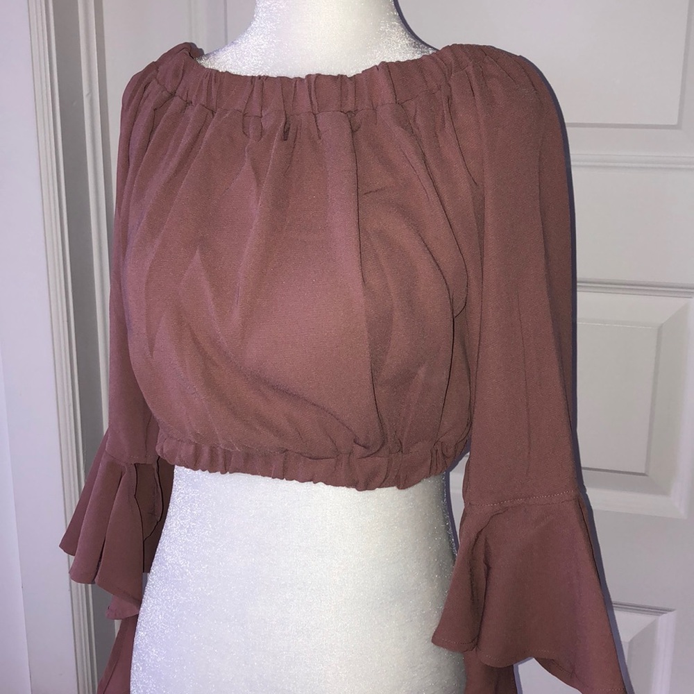 NWOT Reverse Blush Crop Blouse